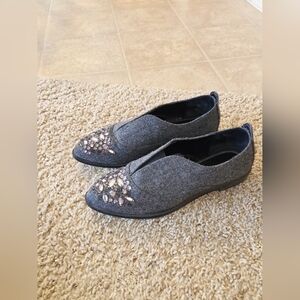Simply Vera Wang Women's Gray Wool Slip On Loafer Shoes SZ 7.5M